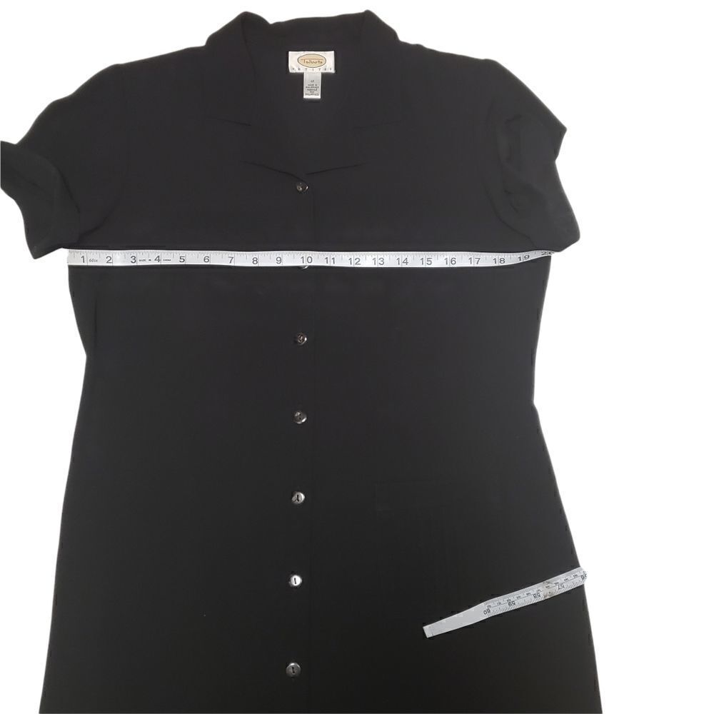 Talbots Black Collared Button Down Dress Size 12 - Picture 10 of 13